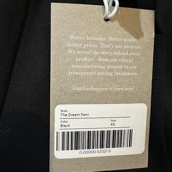 Everlane The Dream Pant Elastic Waist Tapered Leg Knit Pants Black Women XS NWT - Picture 12 of 13